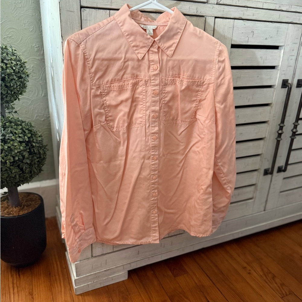 Cato Light Coral Casual Button-Down Shirt